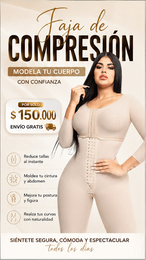 Faja Enteriza Moldeable de 4 Broches
